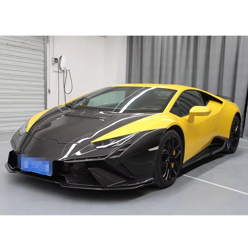 Tecnica Style Dry Half Carbon Fiber Body Kit Car Bumper Hood Bonnet Wing Spoiler Side Skirts For Lambo Huracan LP580 LP610